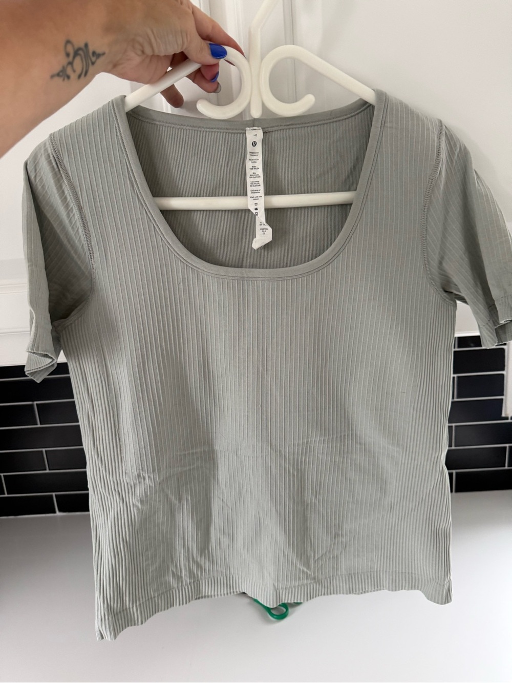 lululemon athletica Ribbed Scoop Short Sleeve Tee - Light Sage